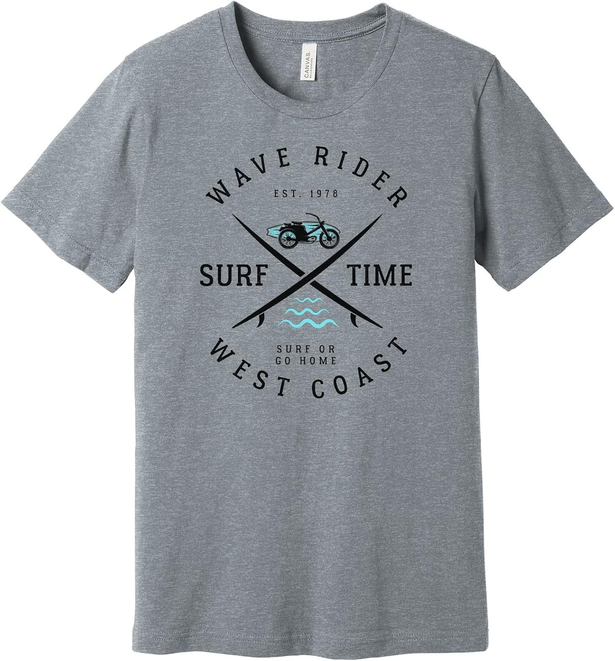 Wave Rider Surf Time West Coast T-Shirt - Athletic Heather