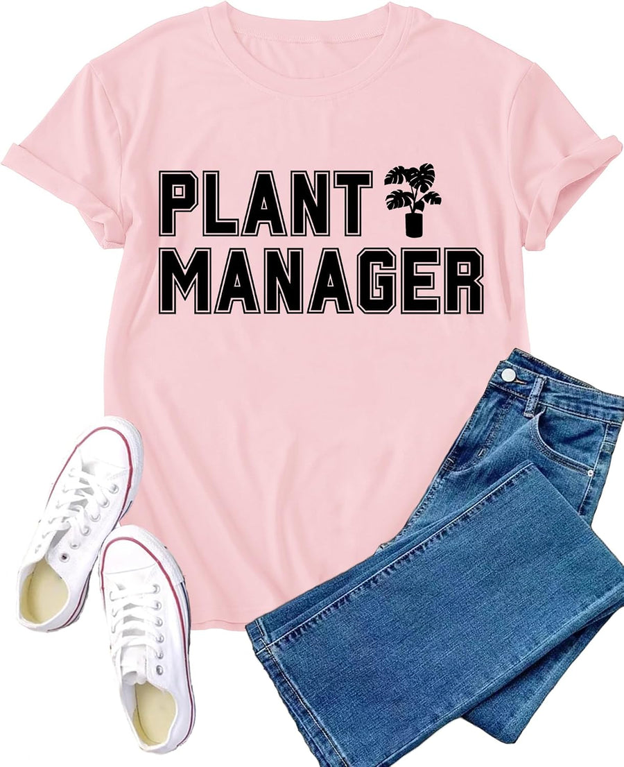 Garden Shirts for Women Plant Manager T-Shirt Plant Lover Tee - Lightpink