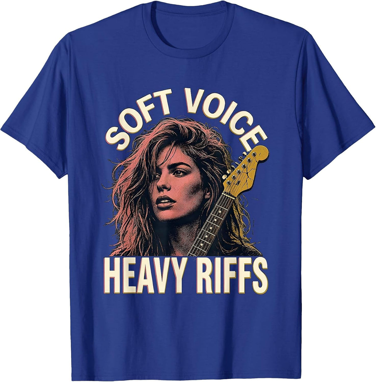 Men's Soft Voice Heavy Riffs Grunge Women Music Design T-Shirt - Royal Blue