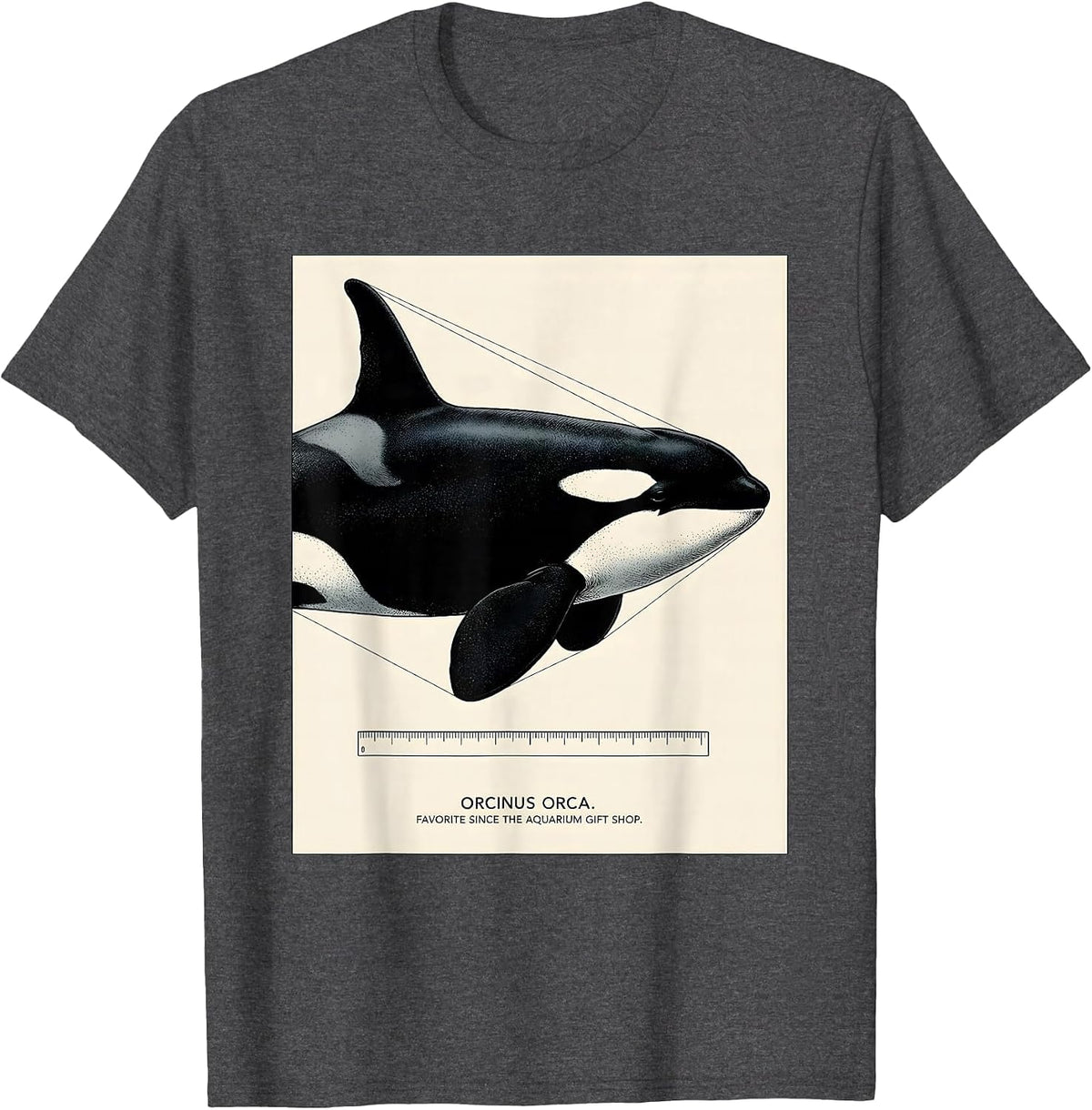 Orcinus Orca Favorite Since The Aquarium Gift Shop Botanical T-Shirt - Dark Heather Grey