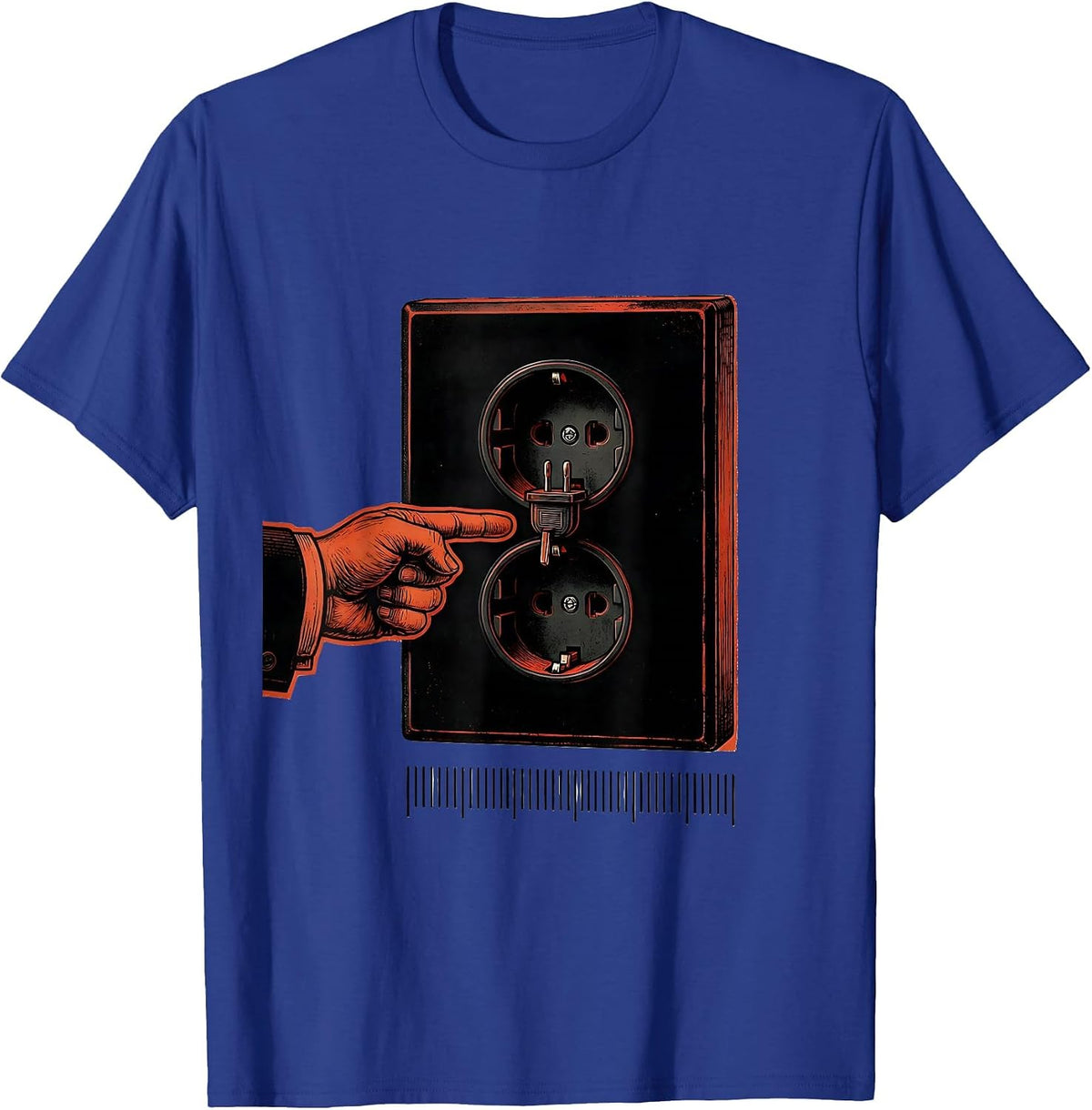 Plug Gap Pointer Deadpan IT Humor Tech Support T-Shirt - Royal Blue