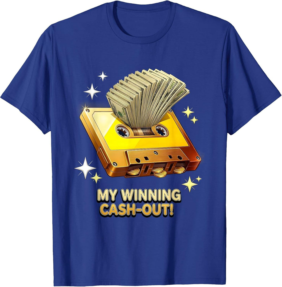 MY WINNING CASH-OUT! 3D Lucky Slots Lover Casino Floor T-Shirt - Royal Blue
