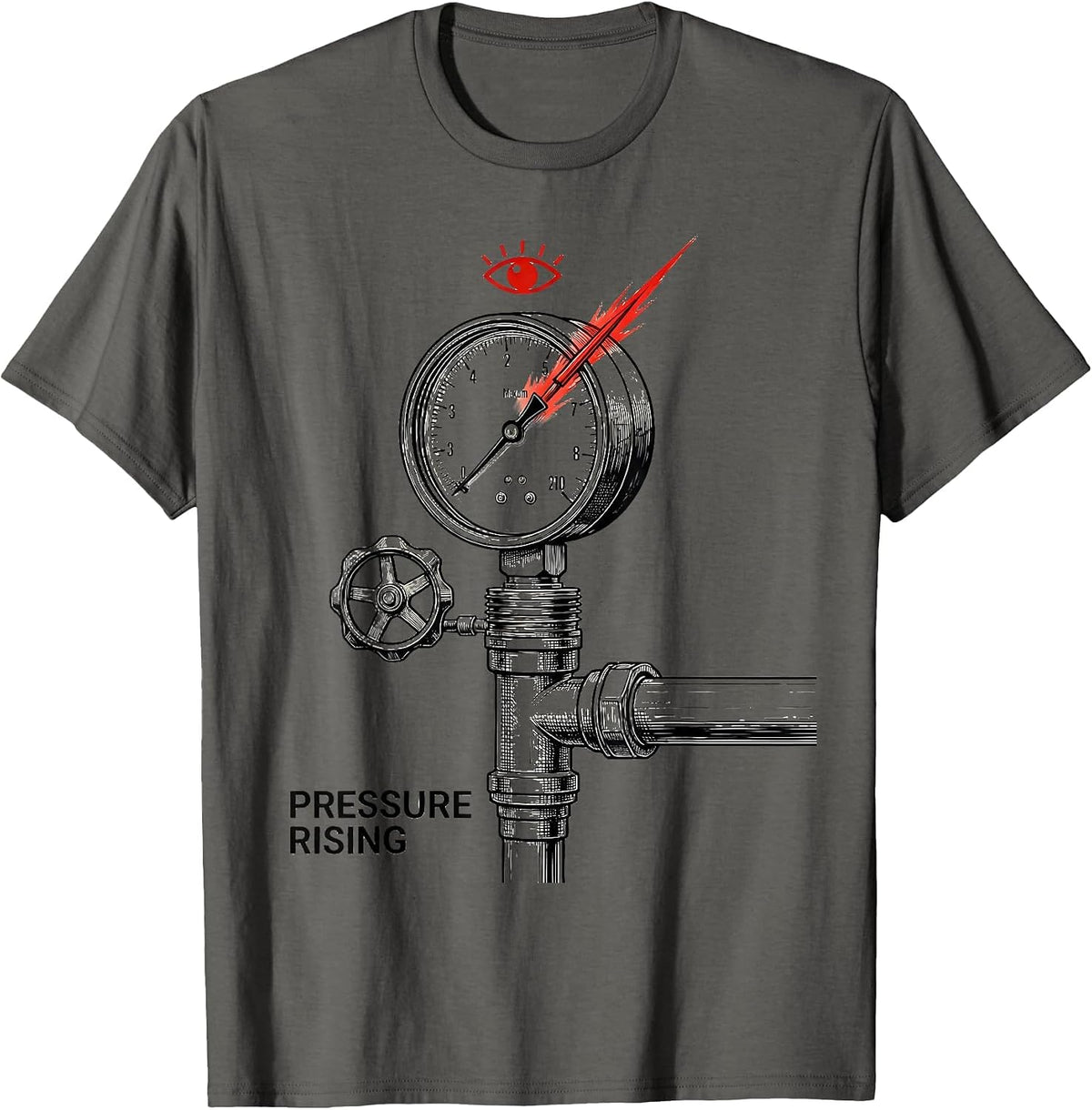 P-Trap Schematic Plumbing Joke Trade Humor T-Shirt - Asphalt Grey