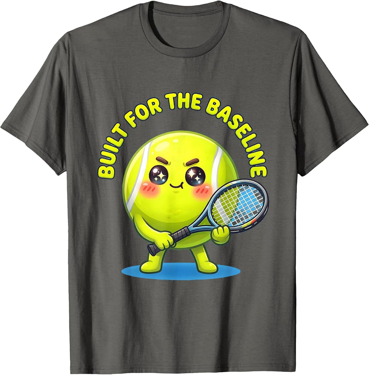 Built for the Baseline Tennis Graphic Design T-Shirt - Asphalt Grey