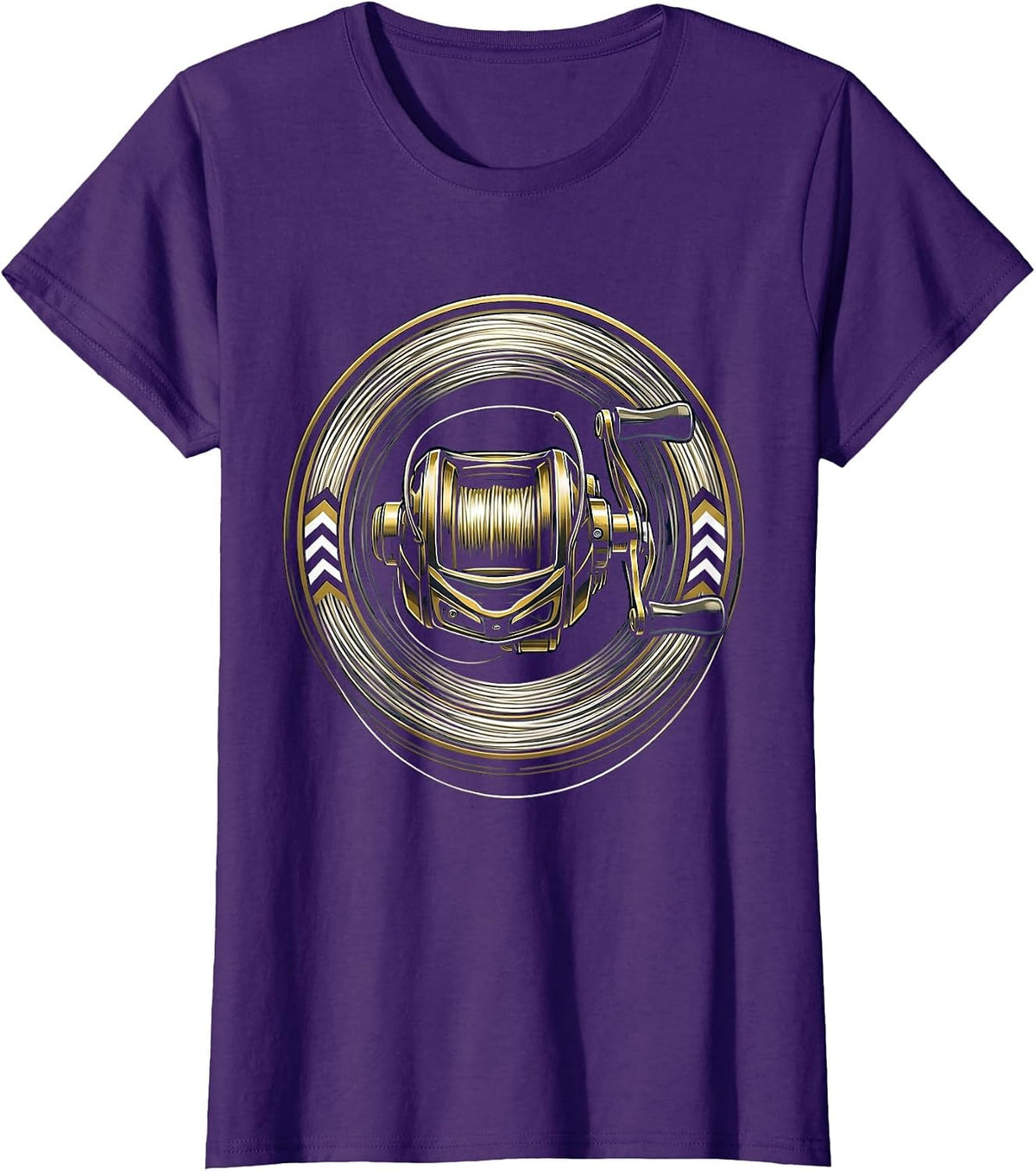 Spinning Reel Monofilament Line Fishing Graphic T-Shirt - Purple