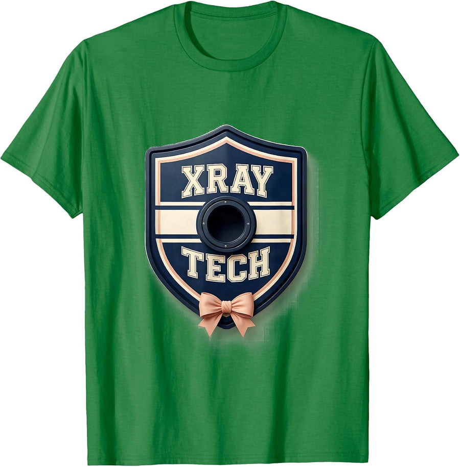 Men's XRAY TECH Blokette Sporty Femme Radiology Tech Coquette Bow T-Shirt - Kelly Green