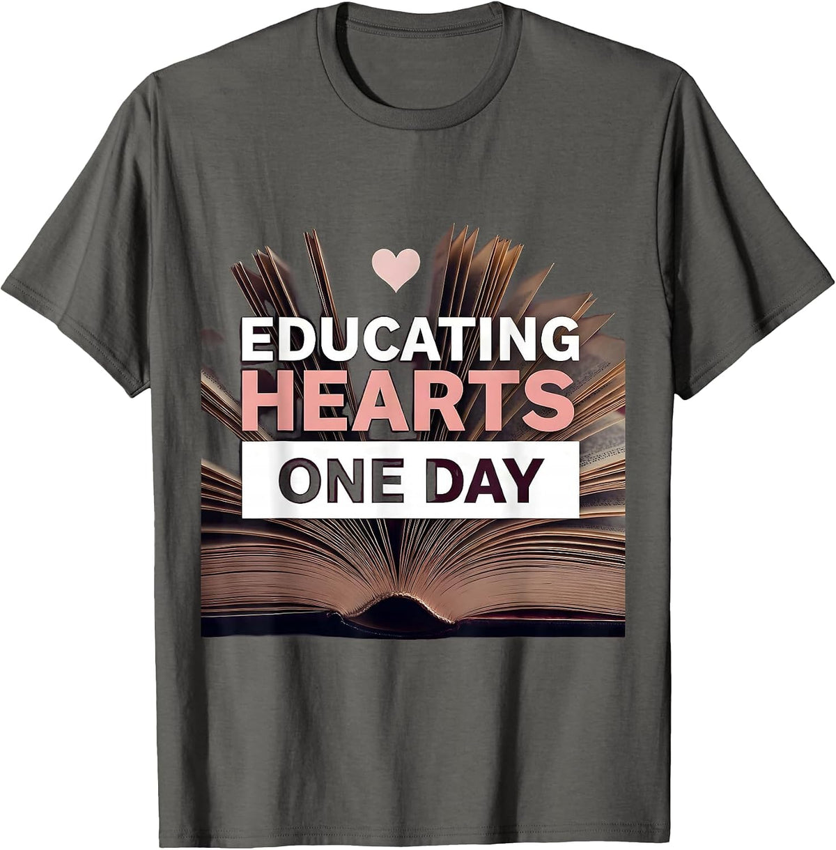 Men's Educating Hearts One Day Paraprofessional Design T-Shirt - Asphalt Grey