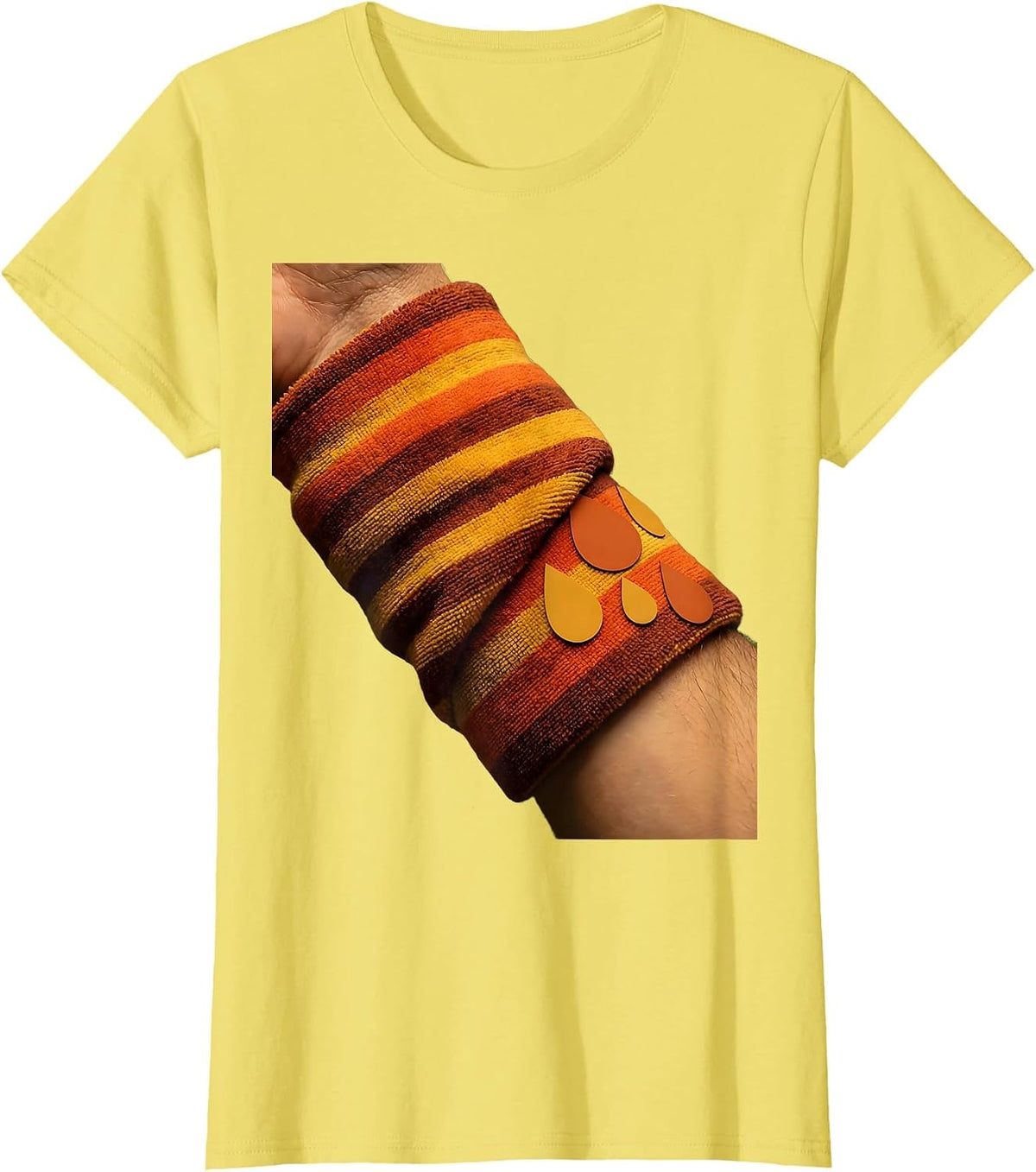 Tennis Wristband Sweat Closeup Graphic Tee T-Shirt - Lemon Yellow