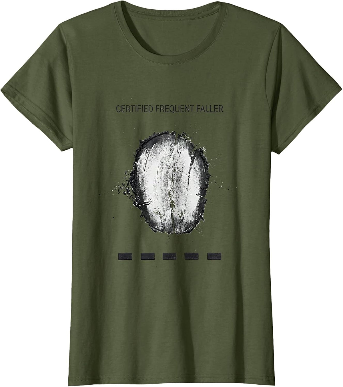 Women's Certified Frequent Faller Funny Rock Climbing Bouldering T-Shirt - Olive Green