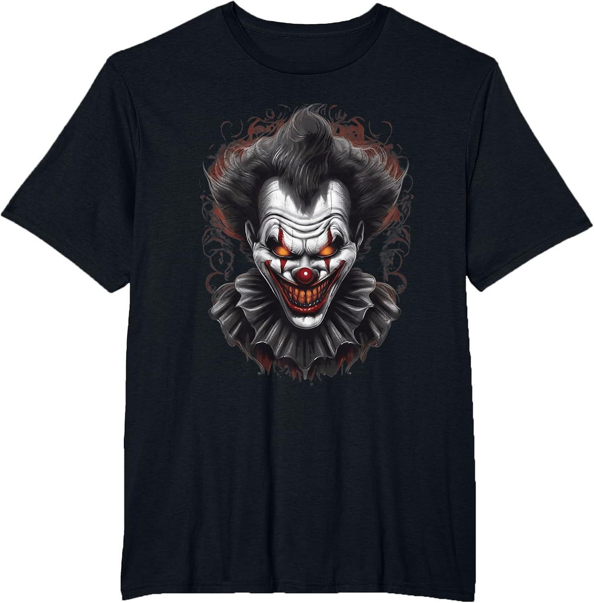 Halloween Scary Evil Clown Horror T-Shirt - Black
