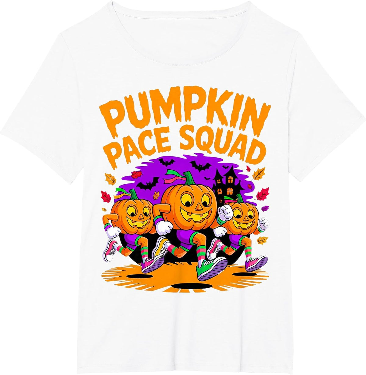 Pumpkin Pace Squad Runner Costume Halloween Running Marathon T-Shirt - White