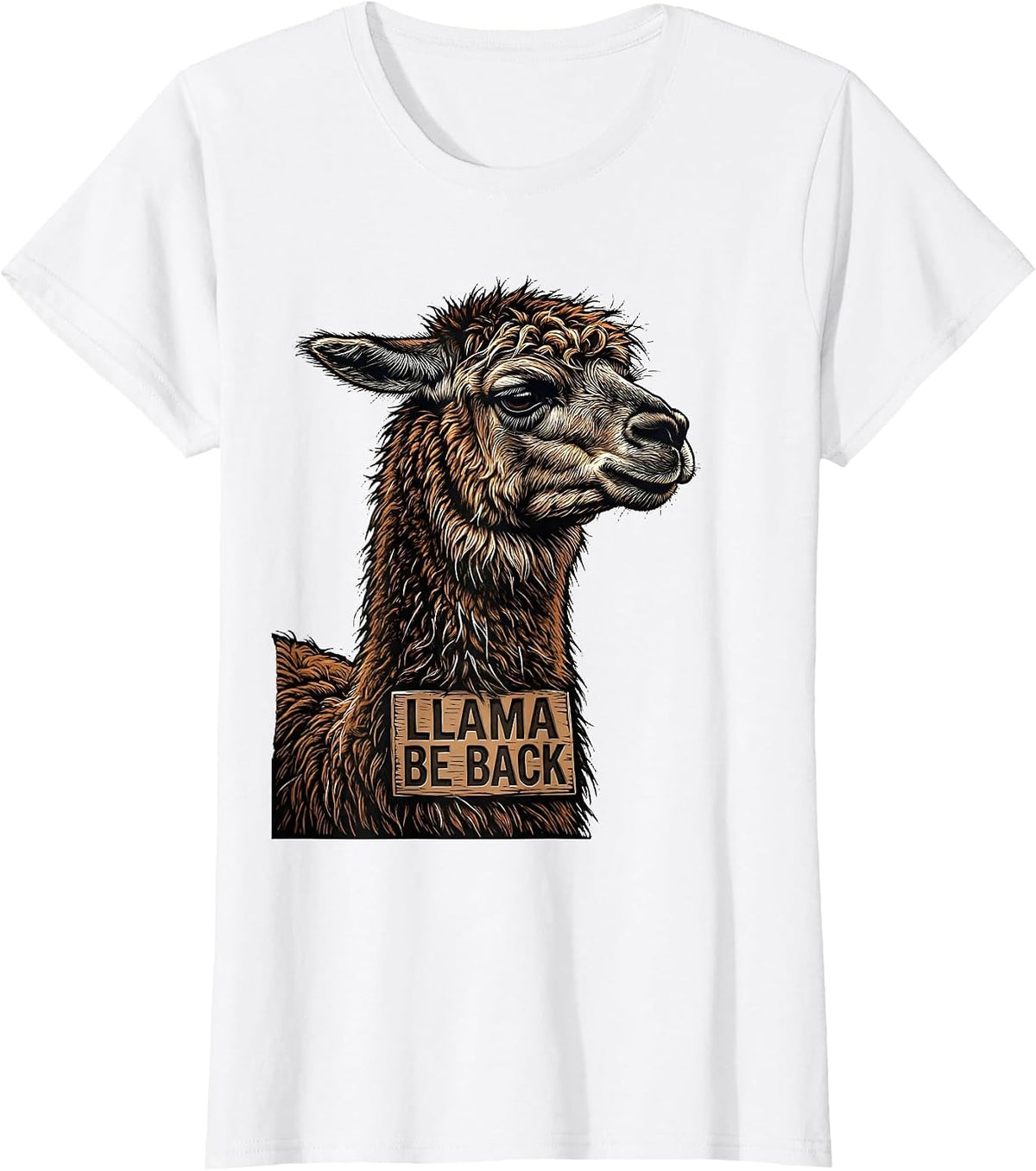 Women's Llama Be Back Funny Llama Alpaca Squad Humor T-Shirt - White