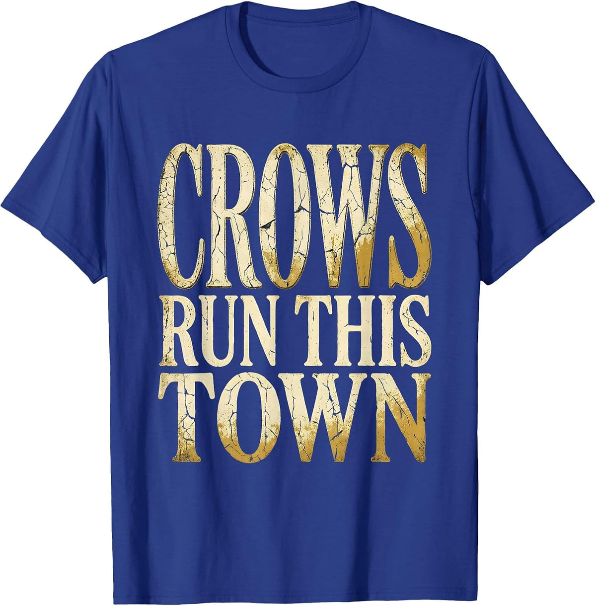 Men's Crows Run This Town Bold Crow Graphic Design T-Shirt - Royal Blue