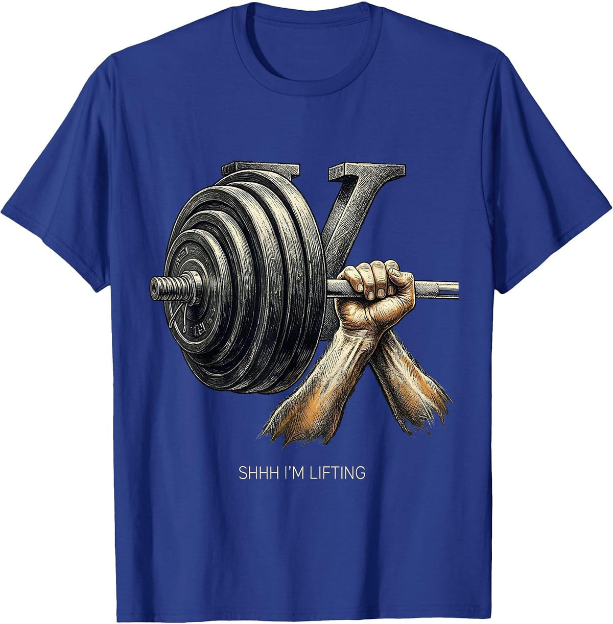 Men's Shhh I'm Lifting Funny Math Nerd Workout Gym Humor T-Shirt - Royal Blue