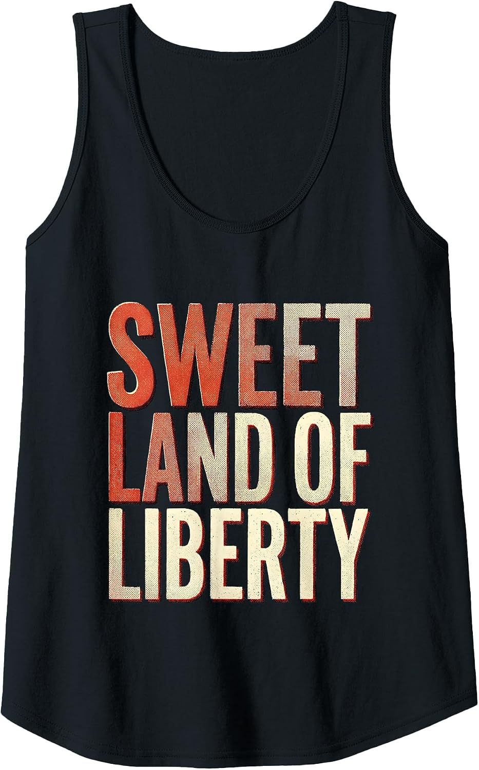 Sweet Land of Liberty American Pride Design Tank Top - Black