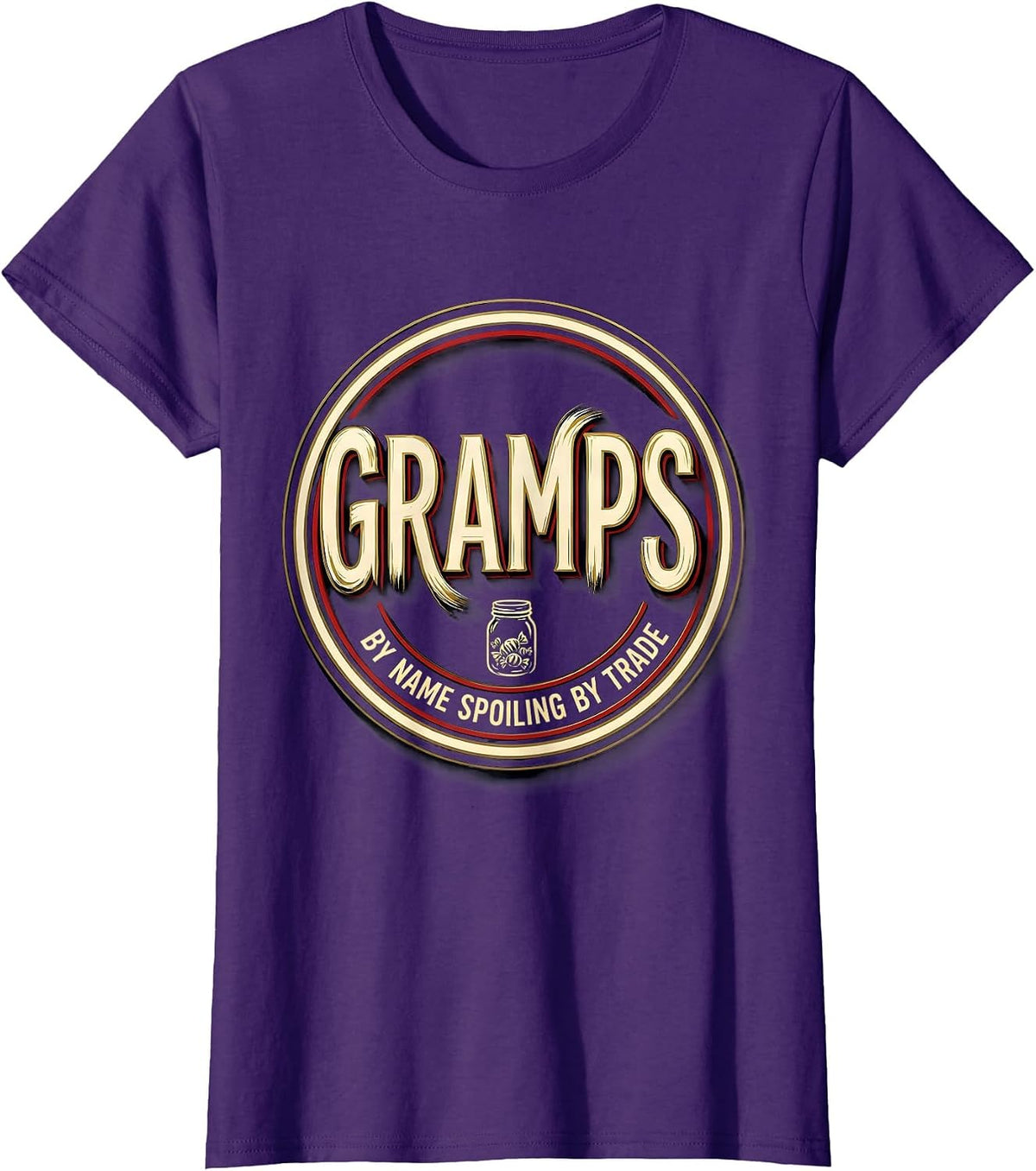 Women's Gramps By Name, Spoiling By Trade Funny Grandpa Partner T-Shirt - Purple