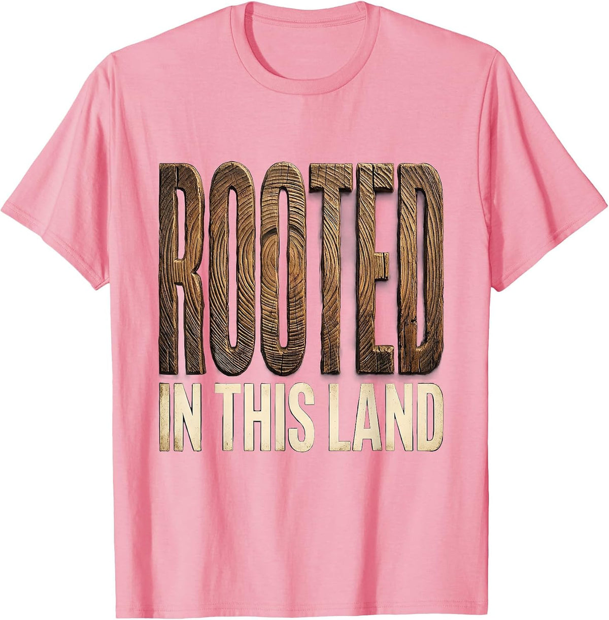 Men's Rooted in This Land American Pride Design T-Shirt - Pink