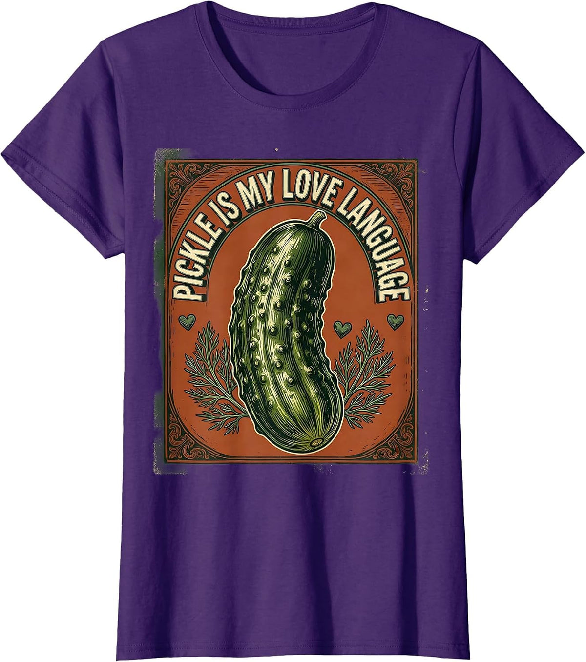 Women's Pickle Is My Love Language Funny Food Design T-Shirt - Purple