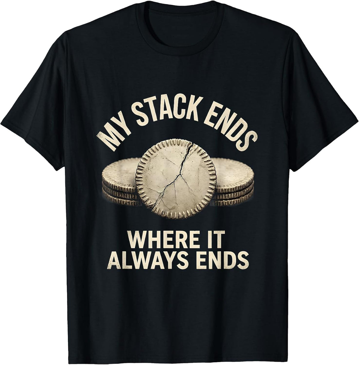 Men's My Stack Ends Where It Always Ends Funny Poker Player T-Shirt - Black