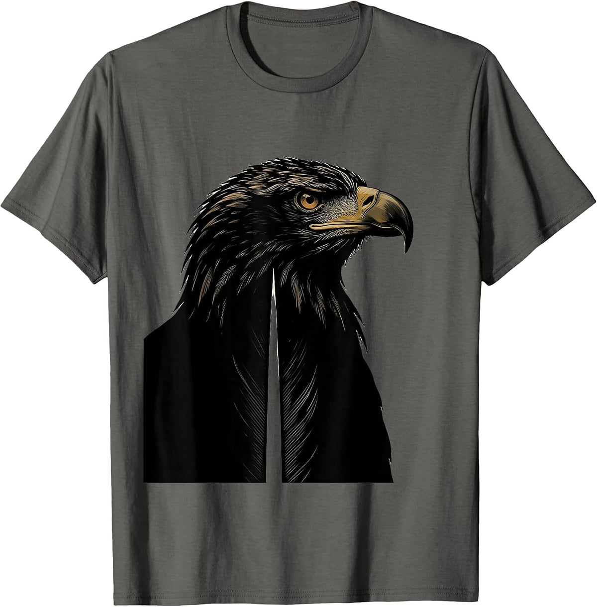 Men's Bald Eagle Minimalist Faith Mascot Pride T-Shirt - Asphalt Grey