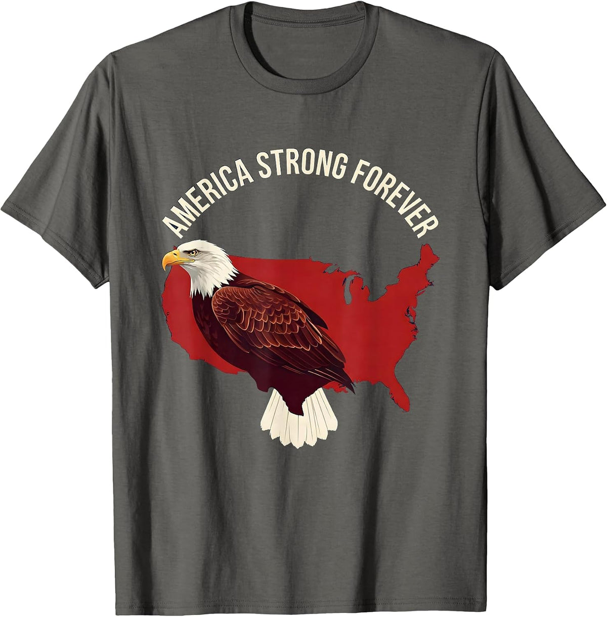 America Strong Forever Patriot Day Design T-Shirt - Asphalt Grey