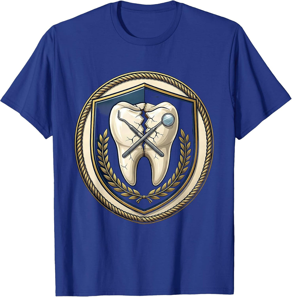 Cracked Molar Repair Dental Assistant Graphic T-Shirt - Royal Blue