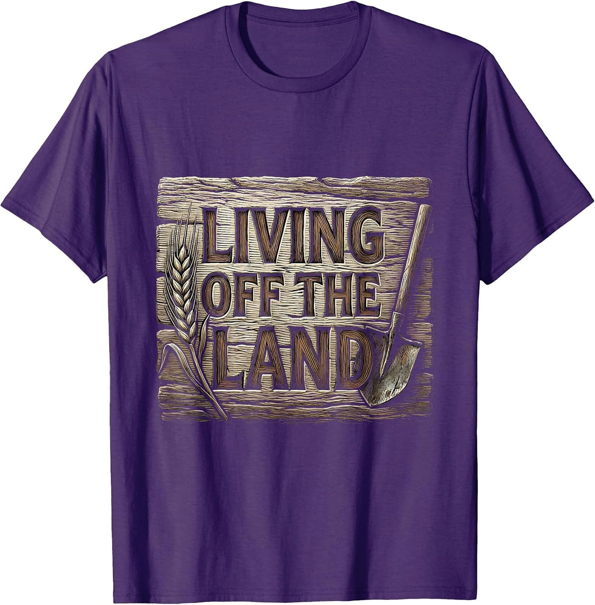 Living Off the Land Country Life Design T-Shirt - Purple