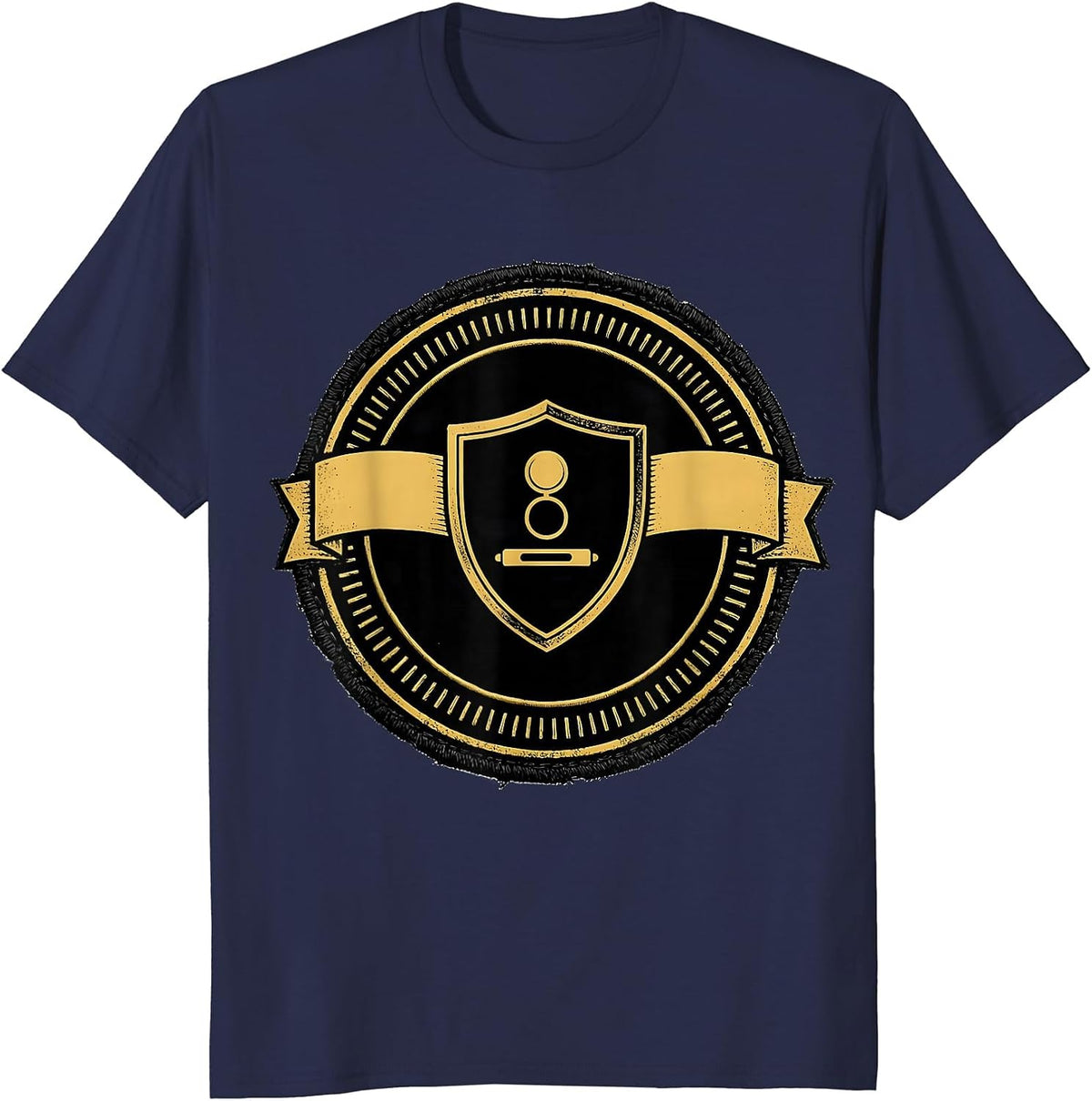 Men's School Bus Driver Emblem Funny Halloween Costume T-Shirt - Navy Blue
