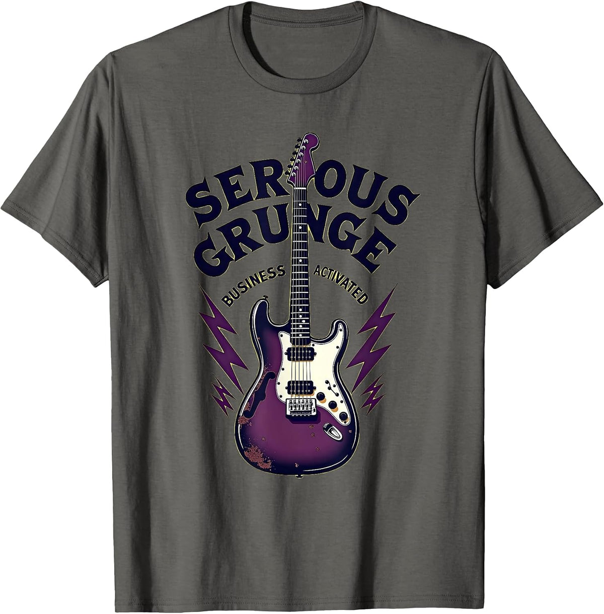 Serious Grunge Business Activated Design T-Shirt - Asphalt Grey