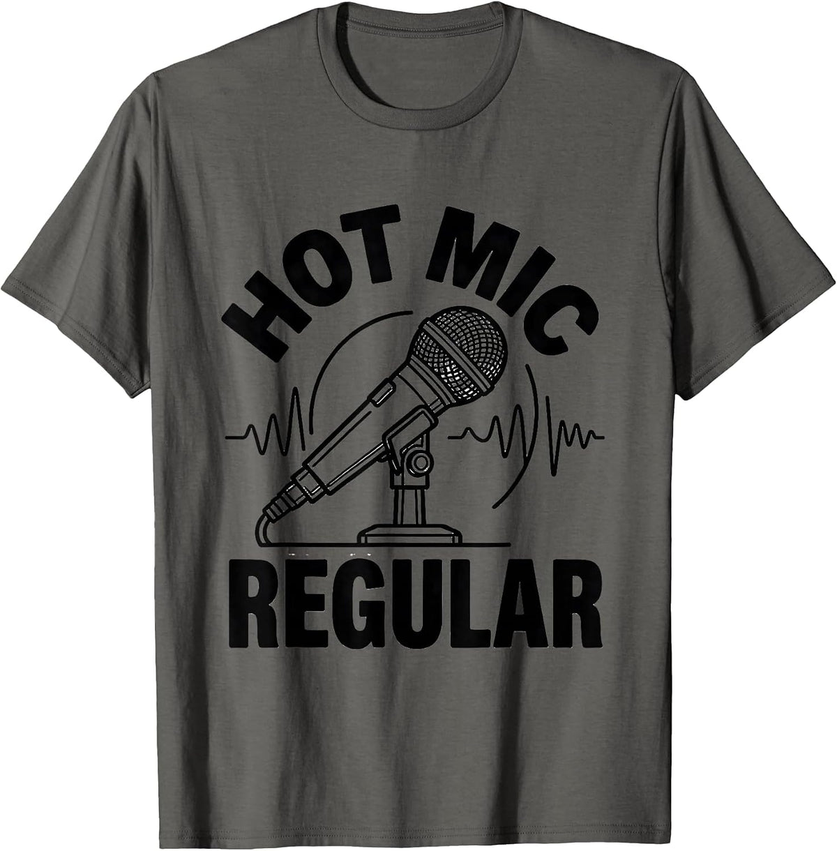 Men's Hot Mic Regular Funny EMS Paramedic First Responder T-Shirt - Asphalt Grey