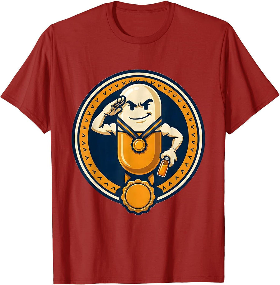 Capsule Mascot Pharmacy Tech Humor Pharmacist Gift T-Shirt, Men, Cranberry Red, XX-Large - As Pictured