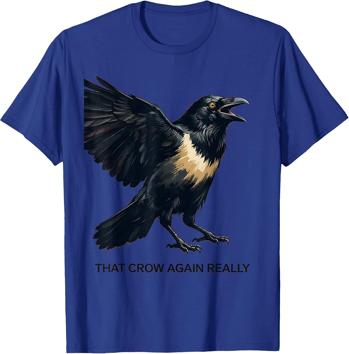 Men's Fawk Off Crow Funny Bird Attitude Design T-Shirt - Royal Blue
