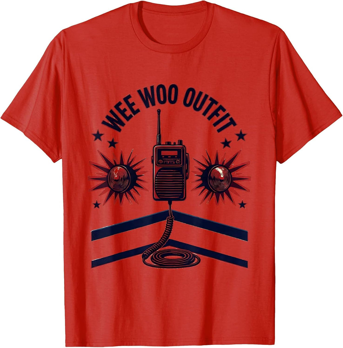 Men's Wee Woo Outfit Screenprint Paramedic EMT Gag Humor T-Shirt - Red