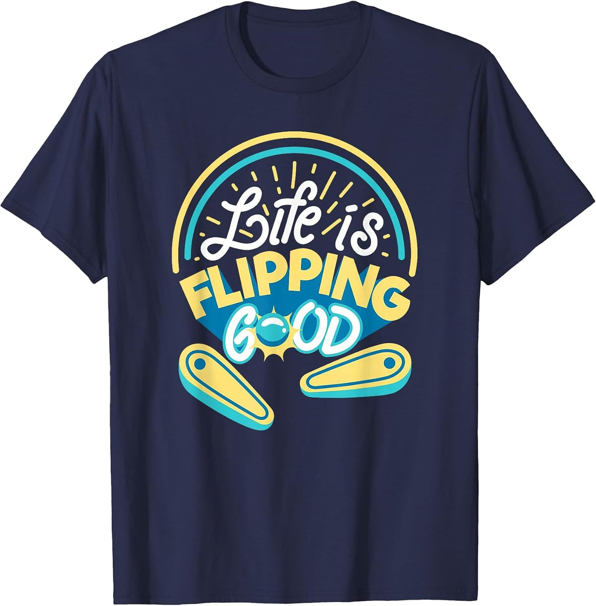 Classic Retro Arcade Pinball - Arcade Game Retro 80s Gaming T-Shirt - Navy Blue