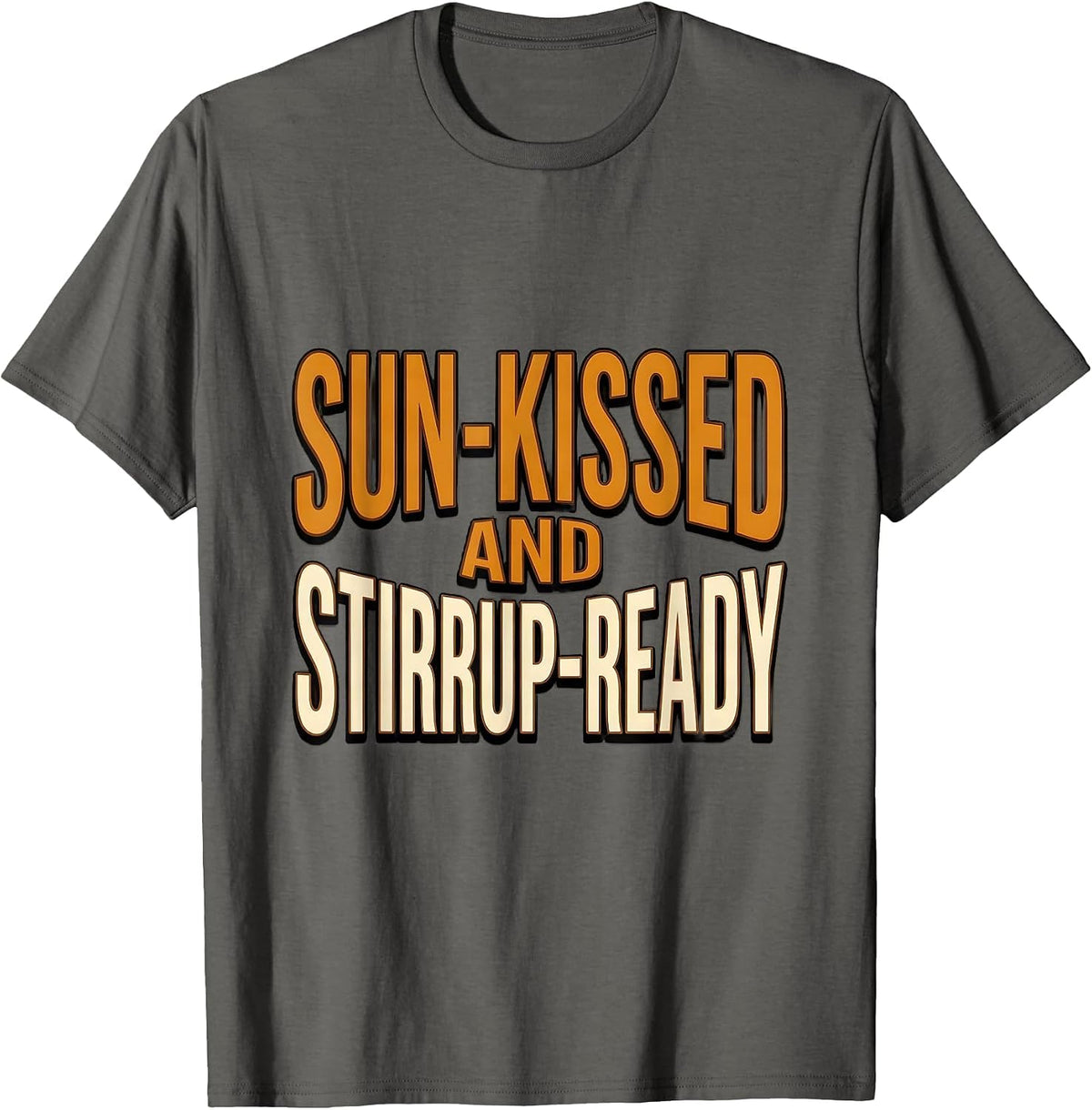Men's Sun-Kissed and Stirrup-Ready Western Design T-Shirt - Asphalt Grey