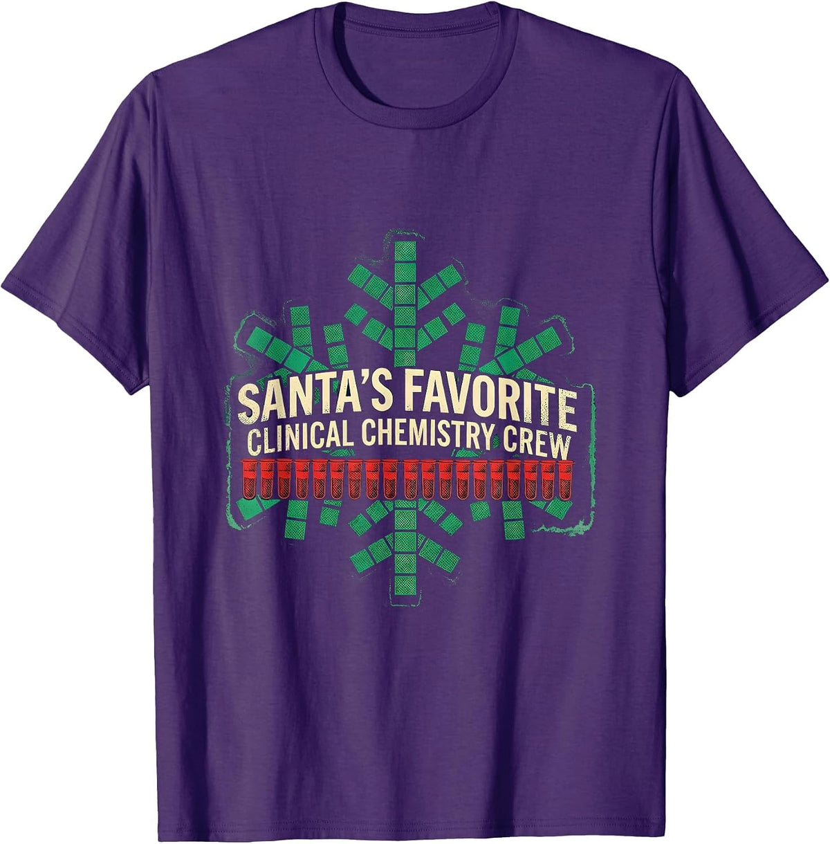 Men's Santa's Favorite Clinical Chemistry Crew Lab Tech T-Shirt - Purple