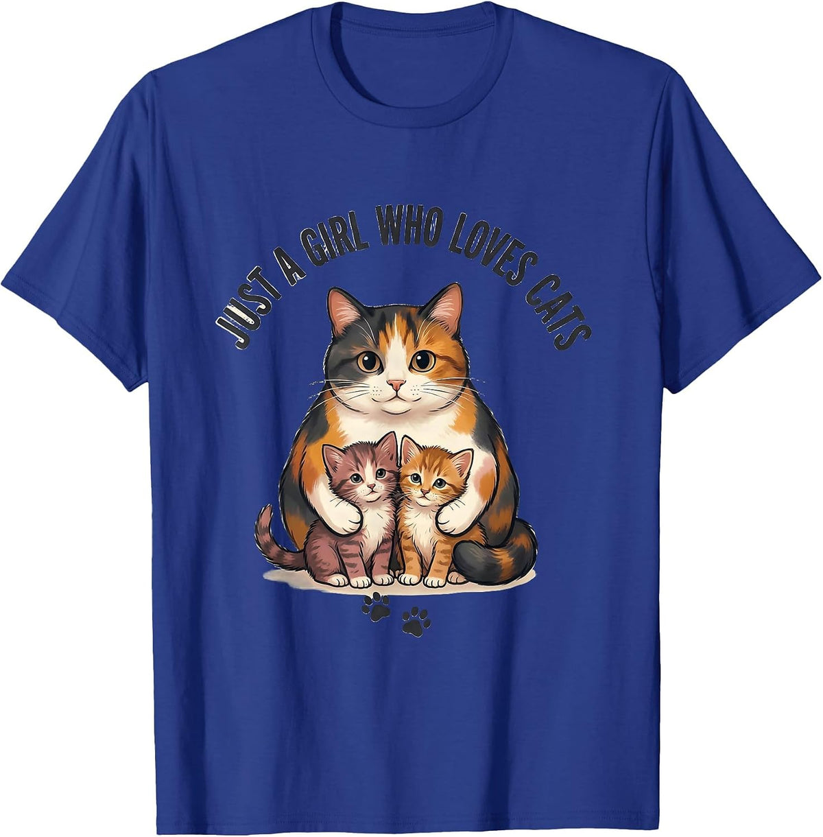 Men's Just A Girl Who Loves Cats Cute Cat Lover Kawaii Gift T-Shirt - Royal Blue