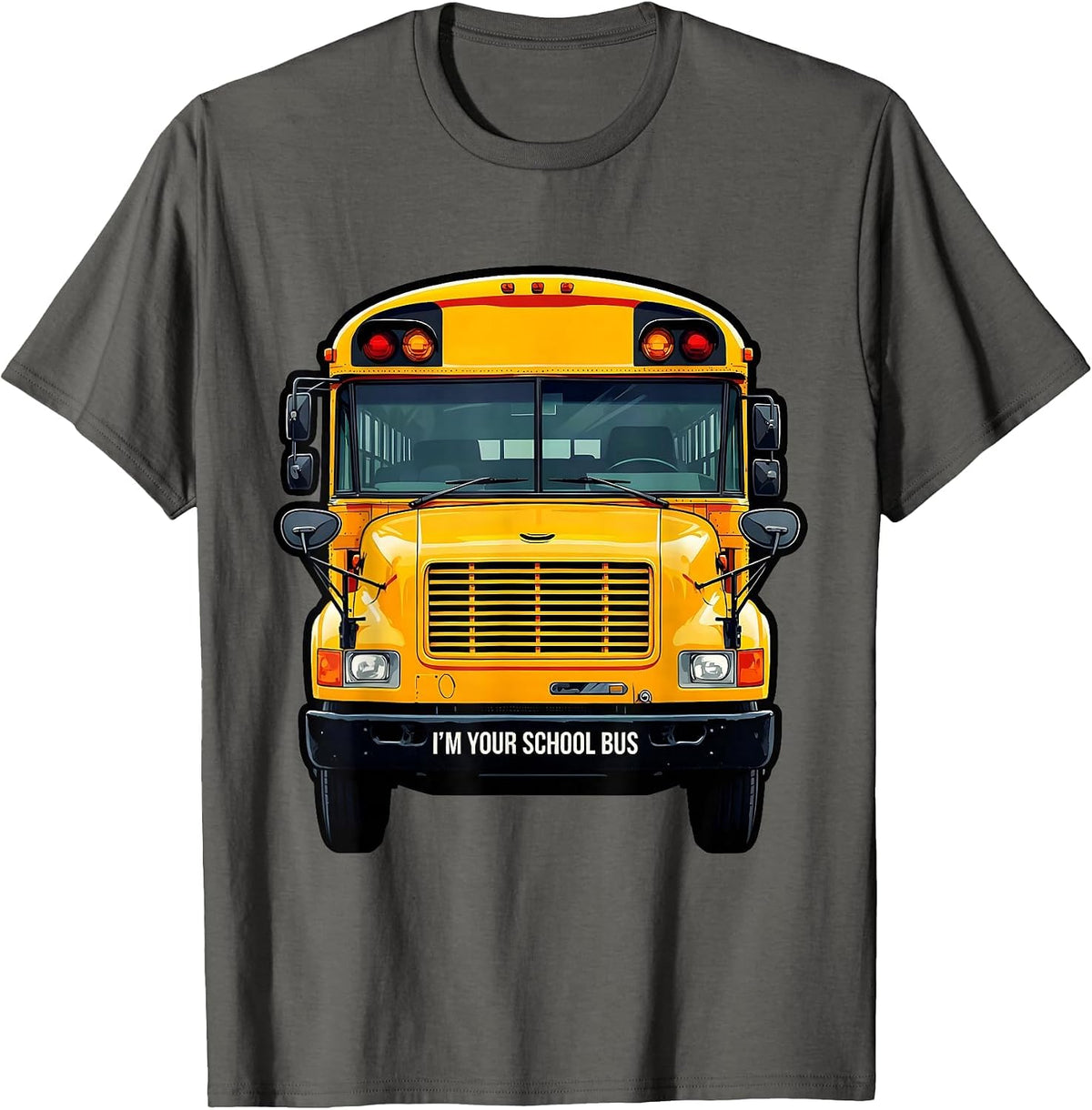 I'm Your School Bus Funny School Bus Driver Halloween T-Shirt - Asphalt Grey