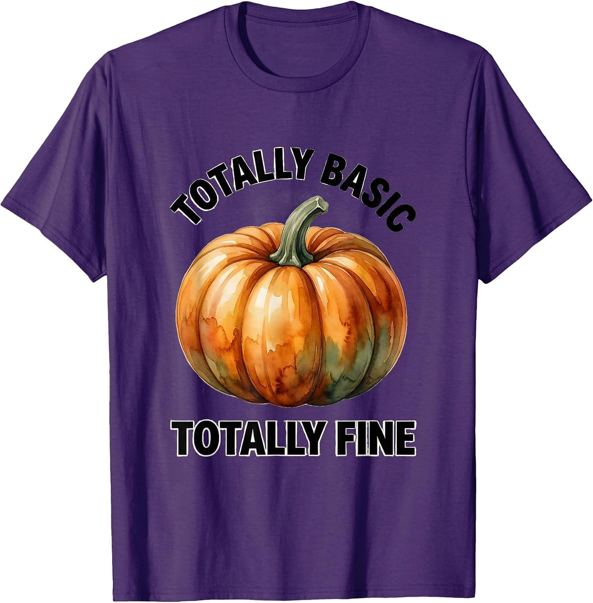 Men's Totally Basic Totally Fine Pumpkin Season Design T-Shirt - Purple
