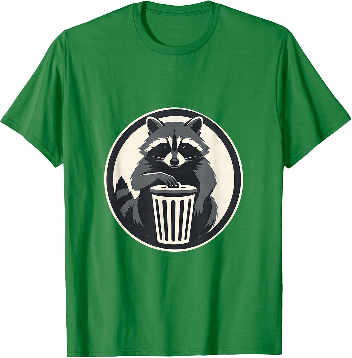 Men's Unimpressed Raccoon Trash Can Scavenger T-Shirt - Kelly Green