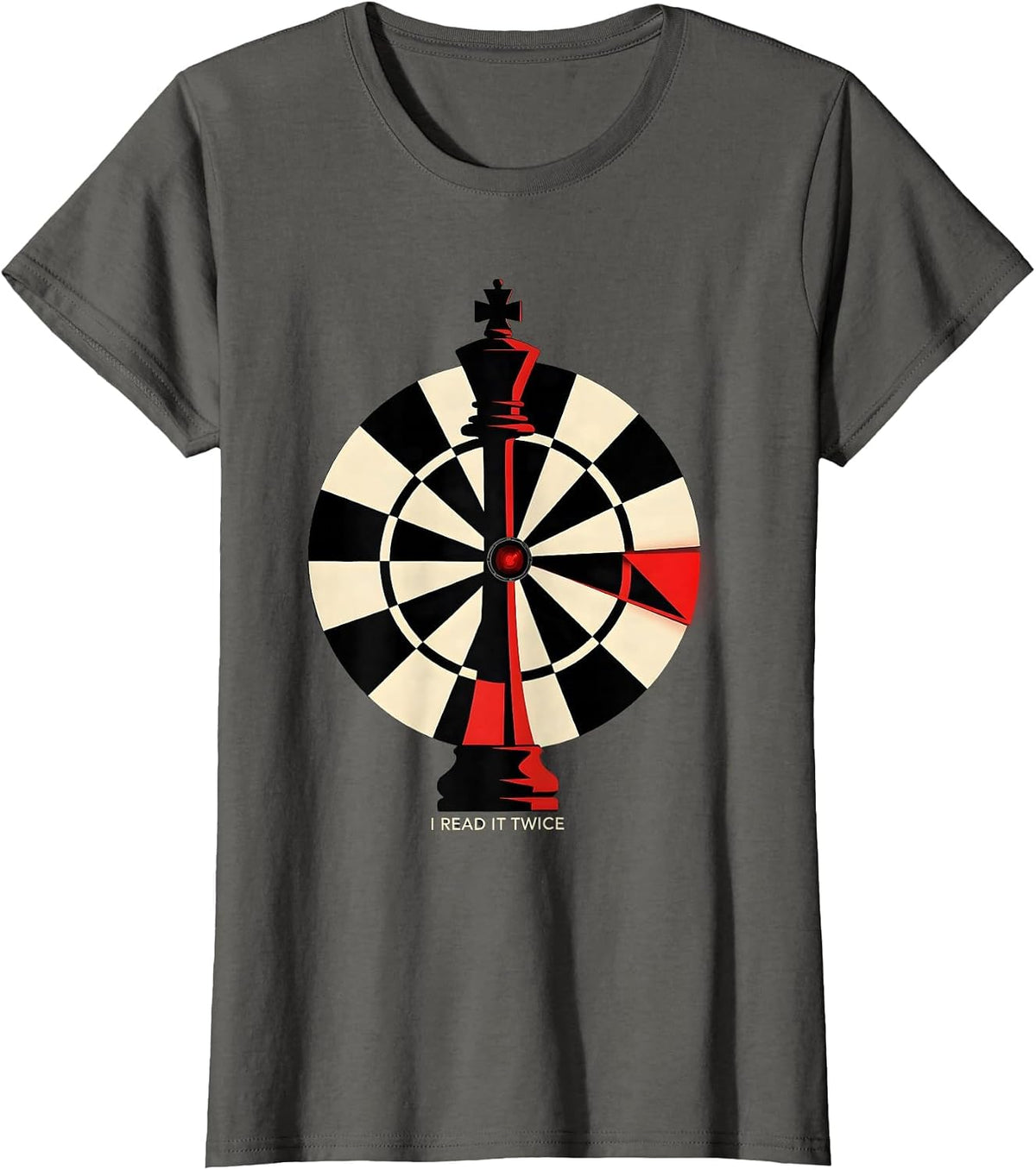 Women's I Read It Twice Funny Chess Lover Gift Board Game Player T-Shirt - Asphalt Grey