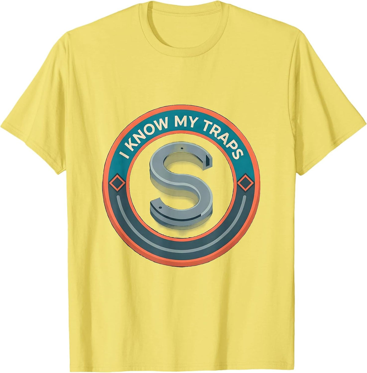 Men's I Know My Traps Funny Plumber Pipefitter Steamfitter T-Shirt - Lemon Yellow