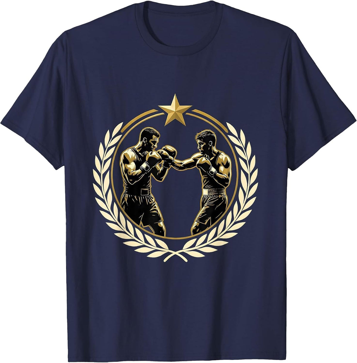 Boxing Trainer Holding Pads Sparring Graphic T-Shirt - Navy Blue