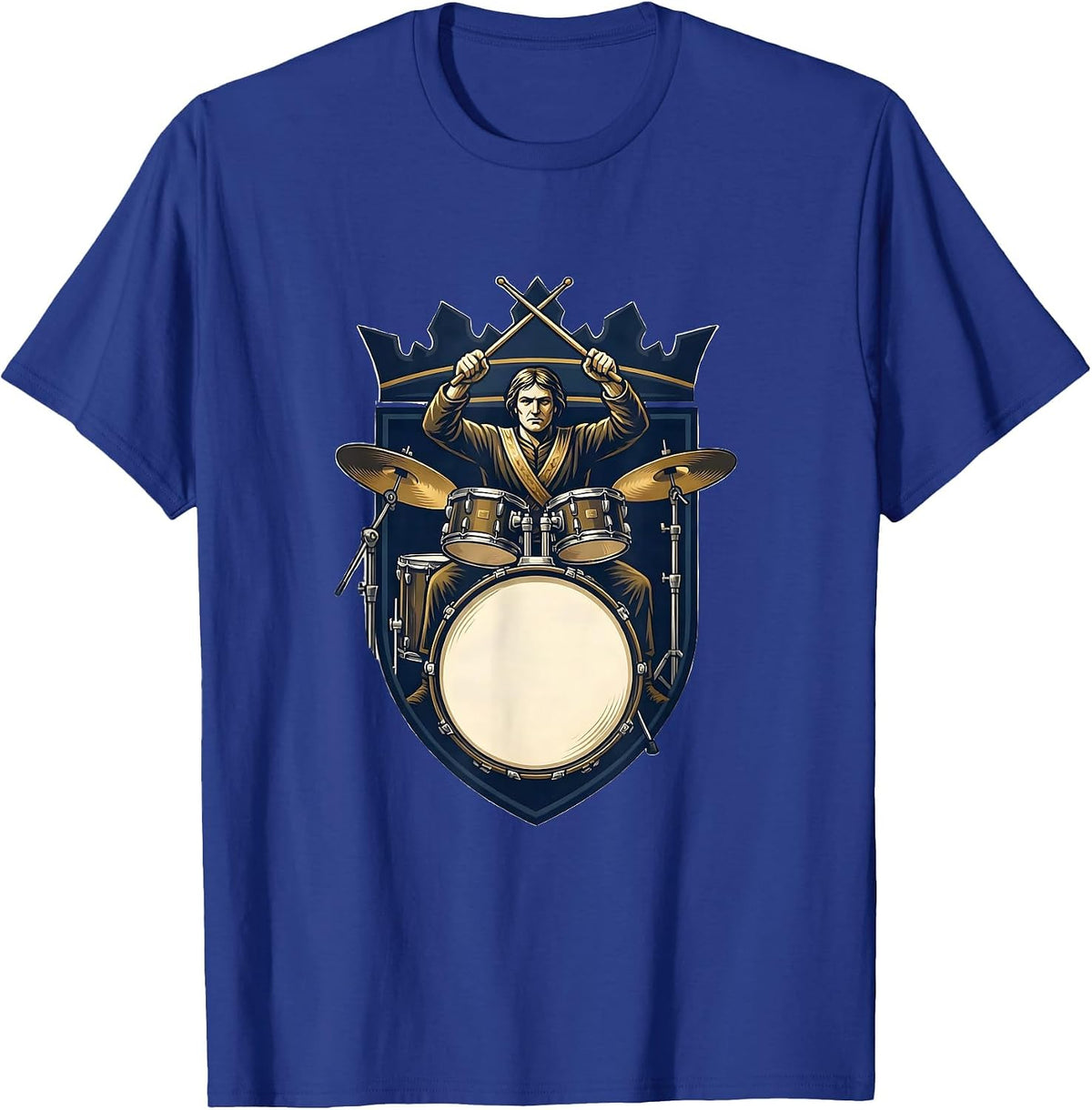 Emblem Drummer Drumline Gift Humor T-Shirt - Royal Blue