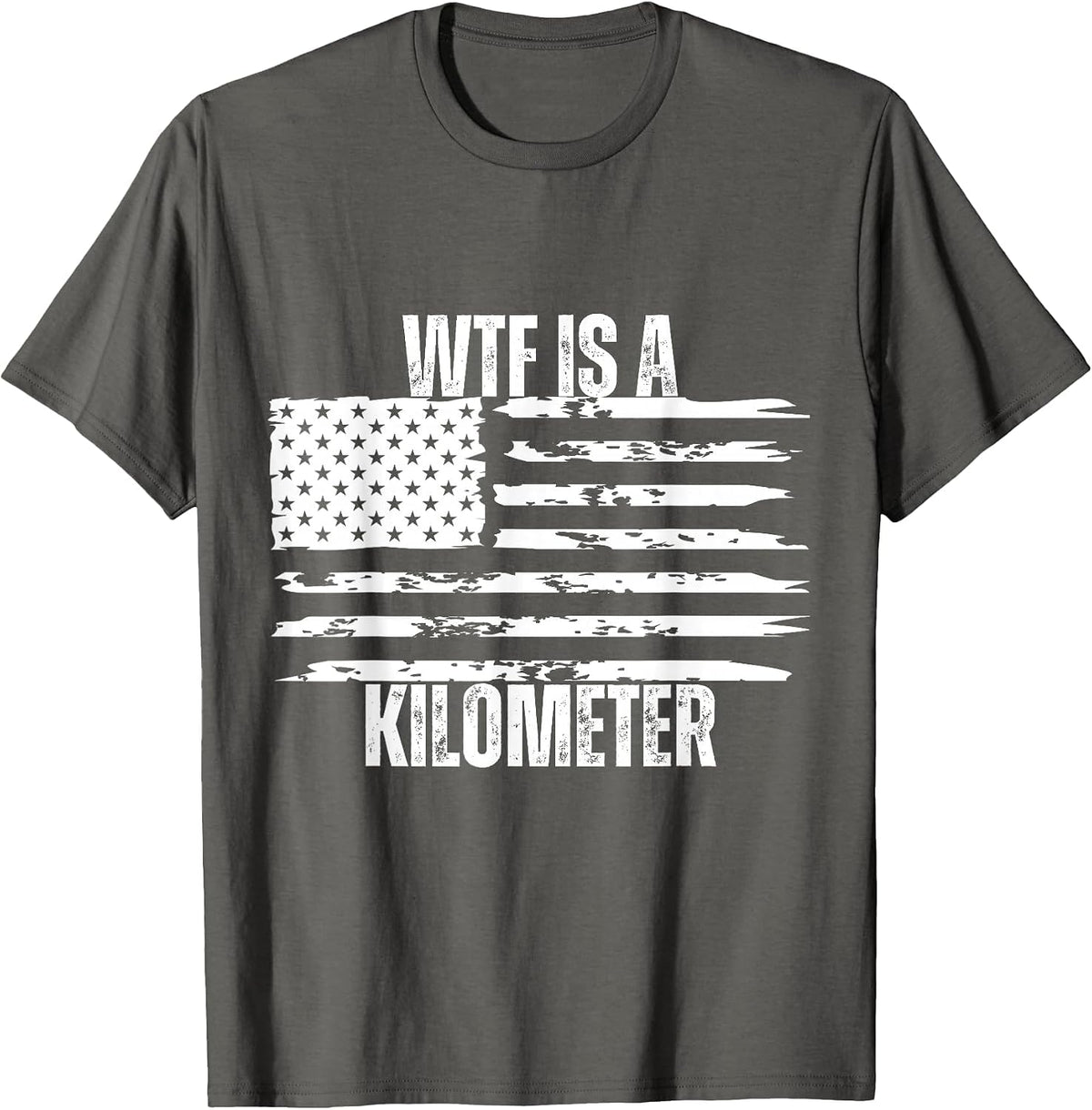 WTF is a Kilometer T-Shirt - Asphalt Grey