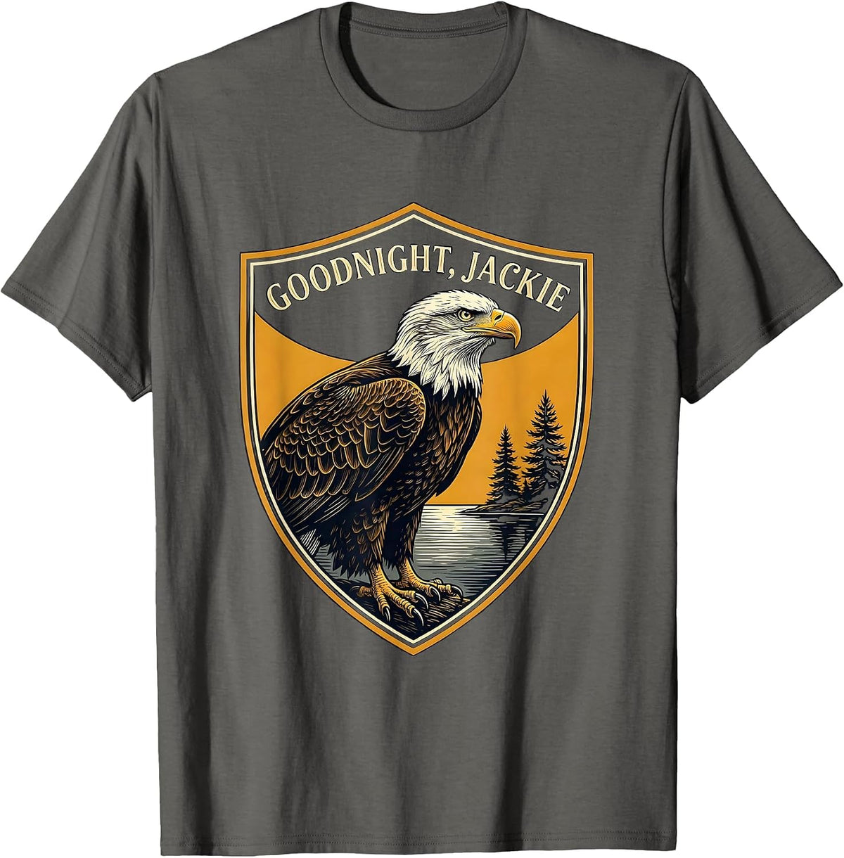Goodnight, Jackie Eagle Memorial Tribute Bald Eagle Keepsake T-Shirt - Asphalt Grey