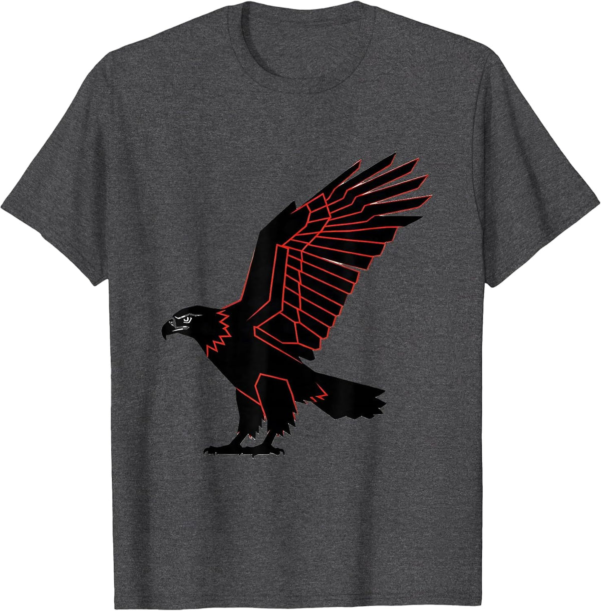 Men's Bald Eagle Compact Body Swiss International Eagle Lover T-Shirt - Dark Heather Grey