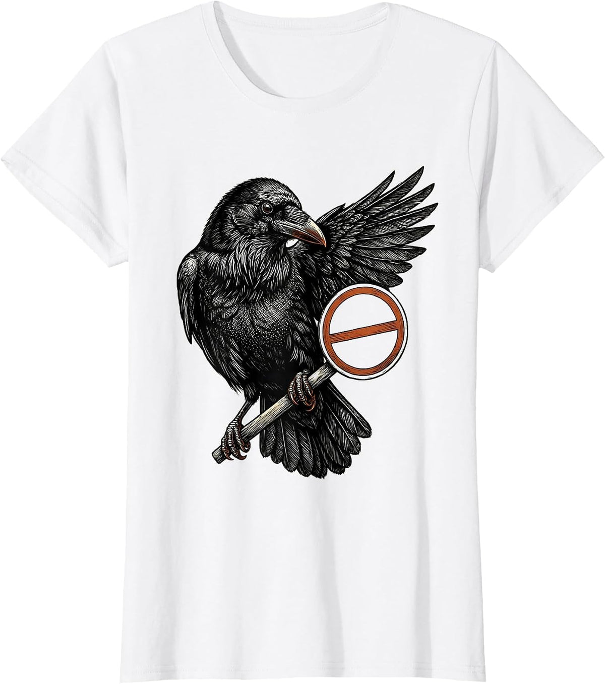 F-Caw-F Crow Dark Humor Gothic Halloween T-Shirt - White