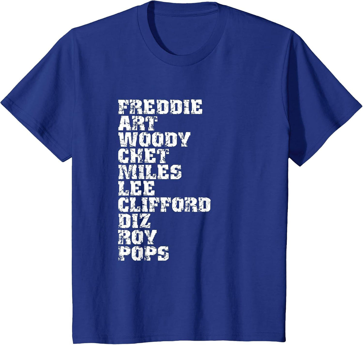 Famous Influential Jazz Trumpet Players List T-Shirt - Royal Blue