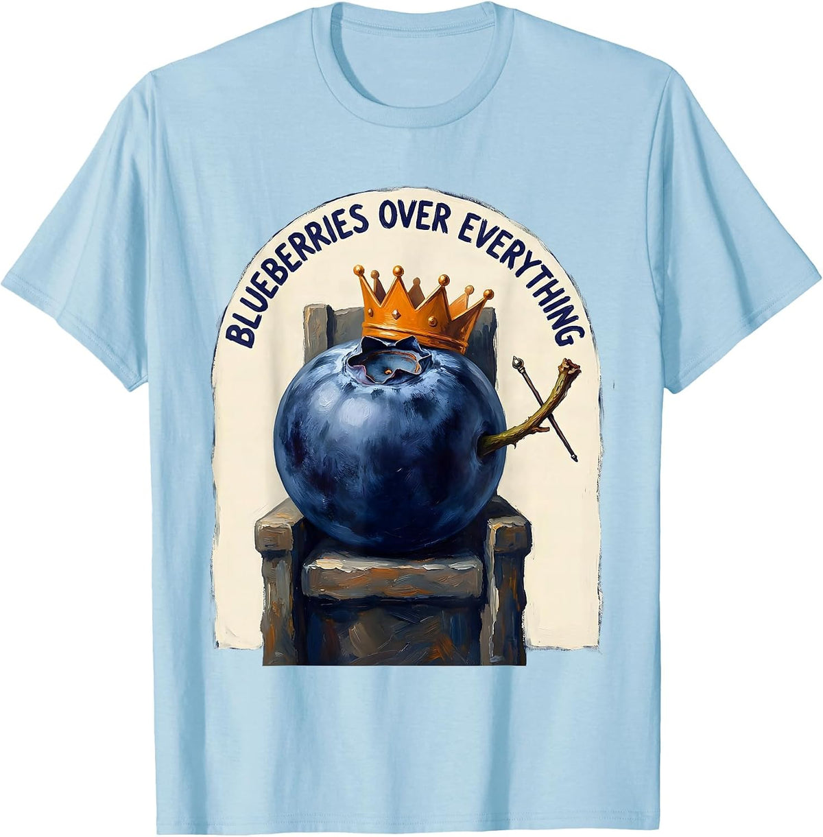 Men's Blueberries Over Everything Fruit Lover Design T-Shirt - Baby Blue